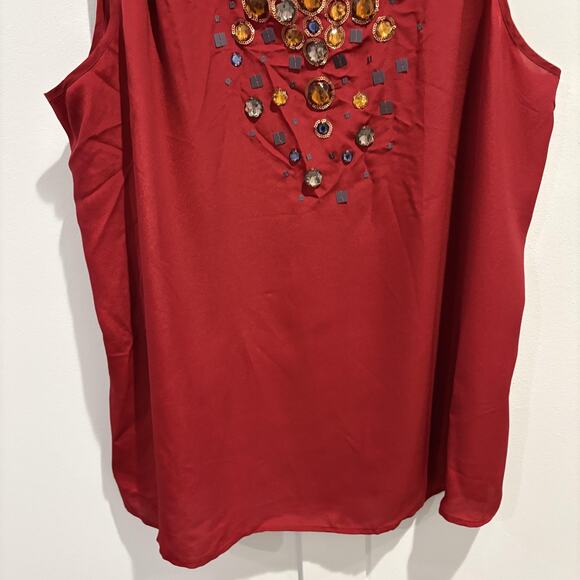 NWT Lane‎ Bryant Blouse Top Women 24 Embellished Beaded Sequin Sleeveless Tank - Picture 4 of 14